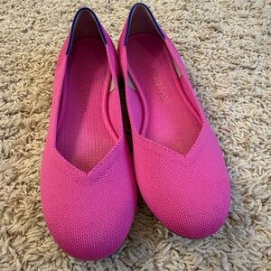 Rothy's Bright Pink Knit Slip-On Flats